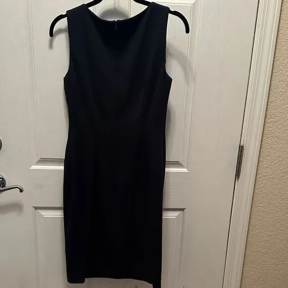 Ivanka Trump Dark Navy Midi Dress with Pleat Detail - Picture 4 of 6